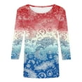 thumbnail image 4 of Qetyuw Womens Independence Day Shirts Plus Size Patriotic Red White and Blue Graphic Tshirts Loose Fit 3/4 Sleeve Tees Breathable Round Neck Blouses Tops Summer Tops for Women 2024, 4 of 5