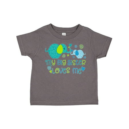 

Inktastic My Big Sister Loves Me- cute elephants Gift Toddler Boy or Toddler Girl T-Shirt