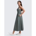 thumbnail image 2 of Vestido CRZ YOGA Maxi Fluido Sin Mangas con Relleno Gris Salvia M, 2 of 6