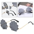thumbnail image 3 of Gafas de Sol Salvador Sin Montura Retro para Mujeres Gris Negro, 3 of 7