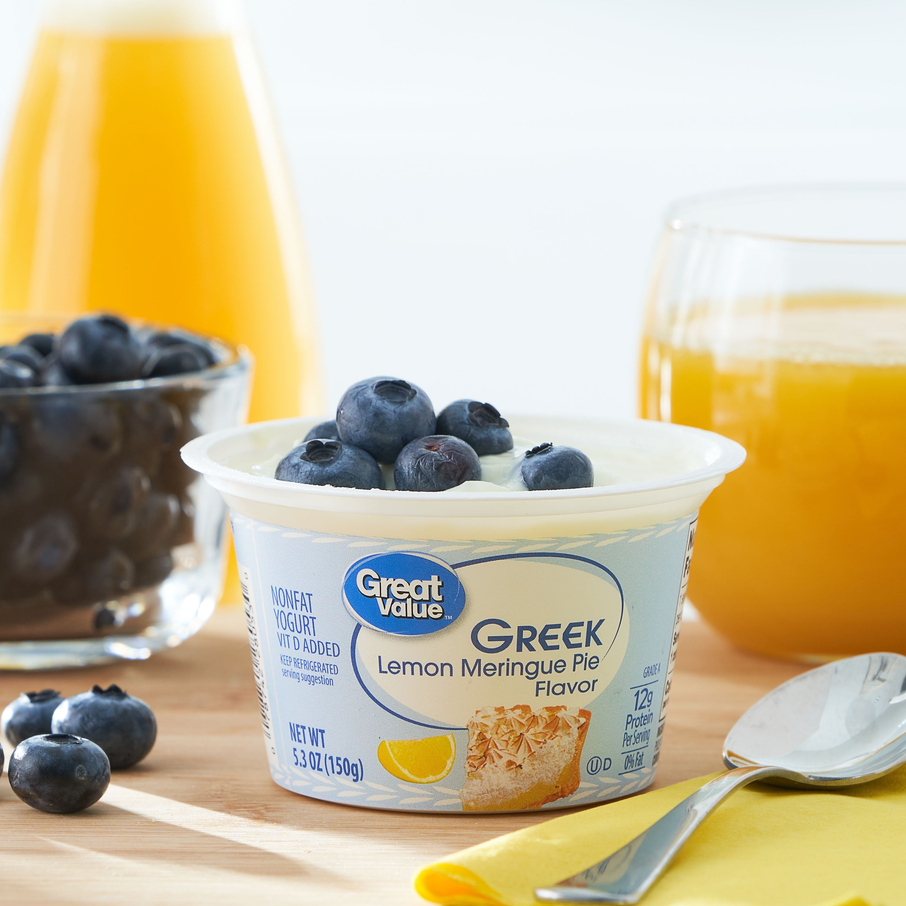 Great Value Lemon Meringue Pie Greek Yogurt, 5.3 oz Individual Cup