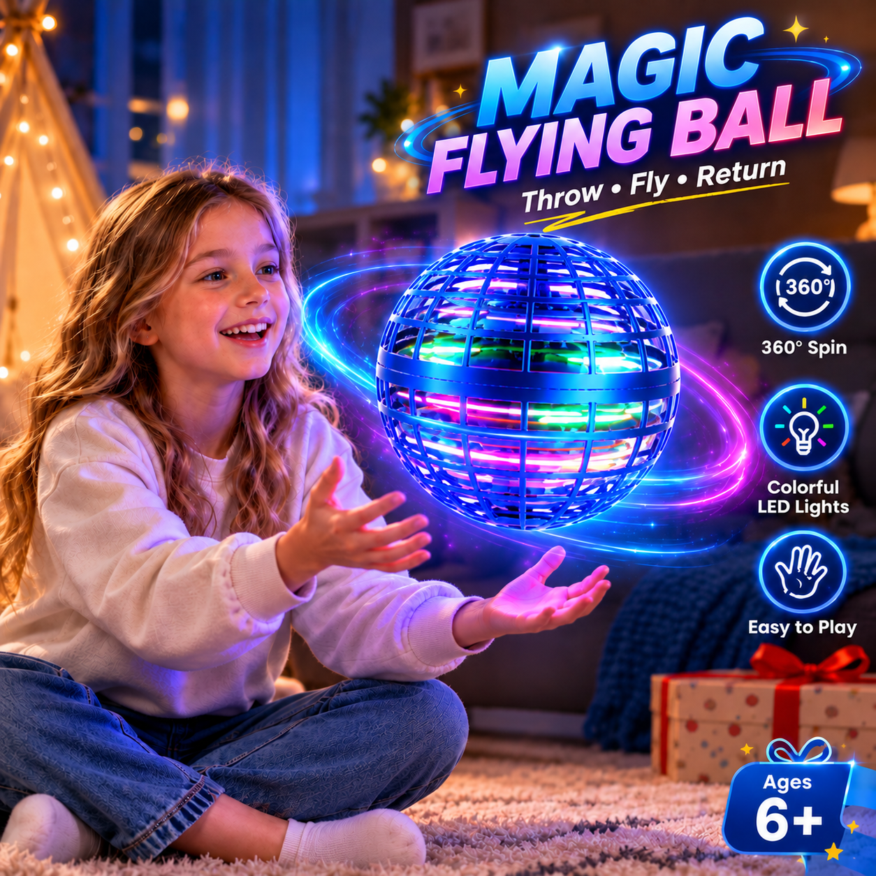 Flying Orb Ball Toys 2026,Soaring Hover Orb,Cosmic Fly Ball Globe Boomerang Hover Ball,Galaxy Orb Mini Drone Ball,Magical Flying Ball,Gift Cool Stuff for Boys Girls