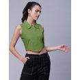 thumbnail image 4 of Moomaya Solid Tank Tops For Women, Sleeveless Collar Neck Shirt Crop Top Blouse, 4 of 7