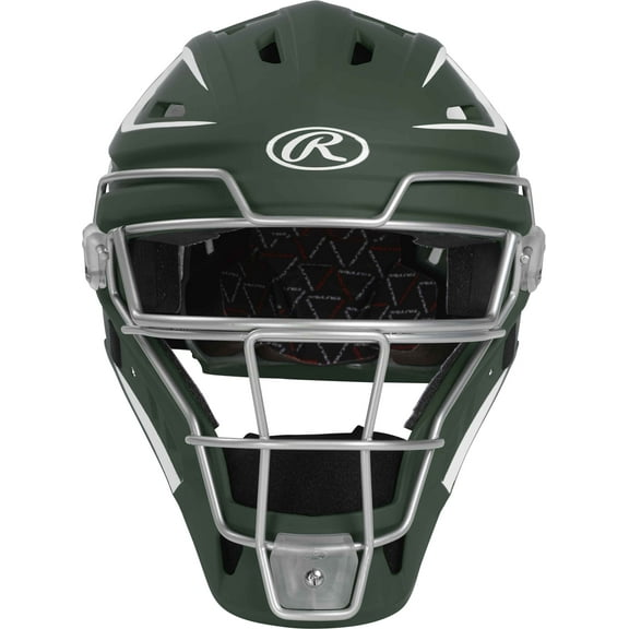 RawlingsVelo Baseball Senior Catcher's Helmet | Dark Green/White | Senior