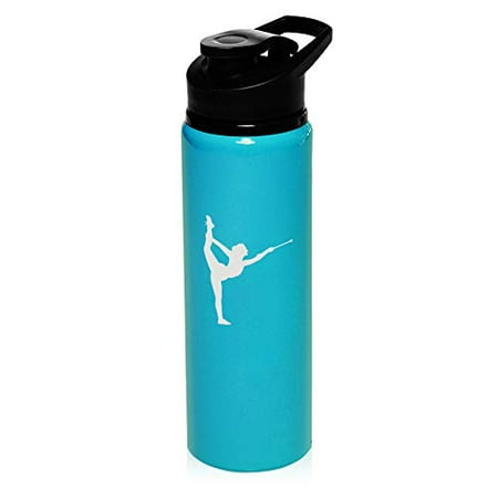 Female Water - MIP Brand 25 oz Aluminum Sports Water Travel Bottle Female Gymnast Twirling Baton Gymnastics (Light-Blue)