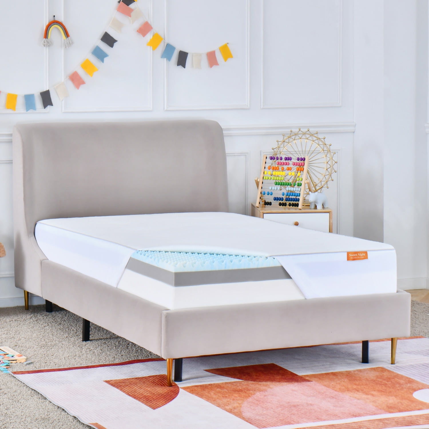 Sweetnight 2, 3 or 4 inch Mattress Topper Cool Gel Memory ...