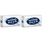 Zote White Laundry Bar Soap, Net WT 14.1 oz, (400g) - (Pack of 2)