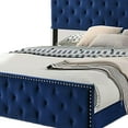 thumbnail image 2 of Agapi California King Bed- Button Tufted- Nailhead Trim- Navy Upholstery, 2 of 6