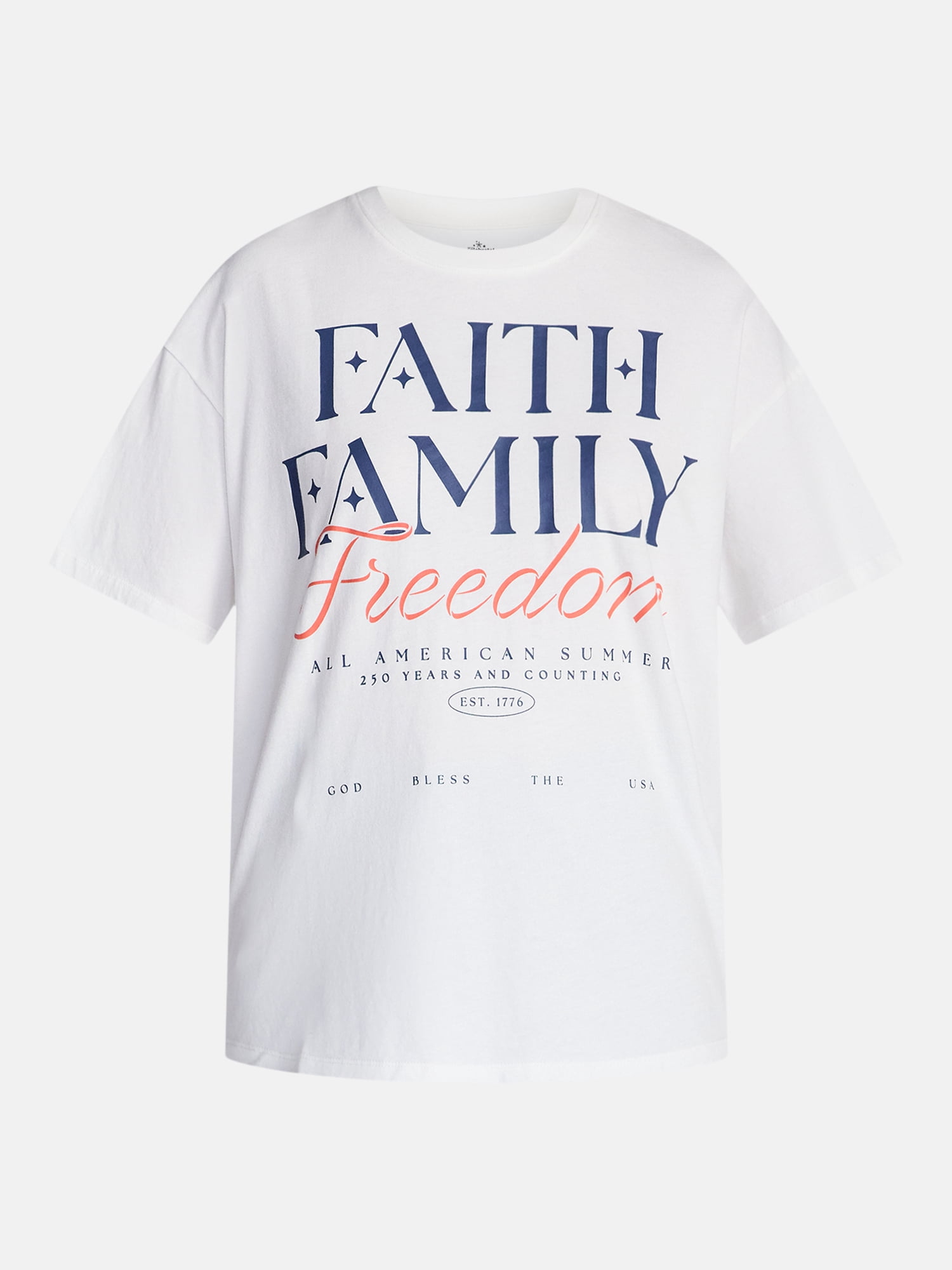 Americana Women's Graphic Cotton Tee with Short Sleeves from Way to Celebrate, Sizes XXS-XXL