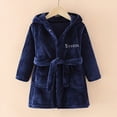 thumbnail image 2 of NOLDARES Boys Girls Robe Fleece Hooded Soft Toddler Bathrobe Cute Boys Bathrobe Fuzzy Plush Robes for Kids,Navy,3-4 Y, 2 of 4