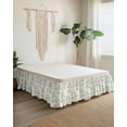 thumbnail image 2 of Sage Green Fruit Wrap Around Bed Skirts for Queen Bed 16" Drop,Bed Skirt with Adjustable Elastic Belt Dust Ruffle Bed Valance for Bedroom Hotel Vintage Plant Nature Botanical Flower Bed Frame Cover, 2 of 7