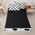 thumbnail image 4 of Manfei Silhouette Cat Zipper Twin Comforter Sets with Fitted Sheet and 2 Pillowcases, Striped Tail Zipper Bedding Set, Black White, Black Reversible, 4 Pieces, 4 of 7