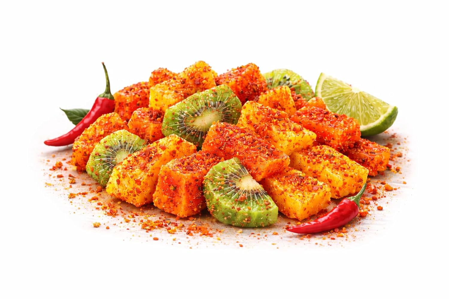 First Choice Candy Dried Chili Lemon Mix Fruit, Pineapple, Mango, Kiwi and Papaya, Small Batch Crafted, 5 oz ( Pack Of 6)