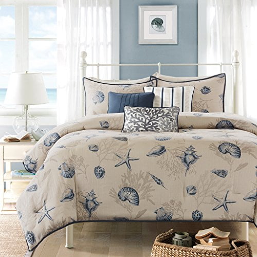 Madison Park Bayside Duvet Cover Full Queen Size Blue Khaki