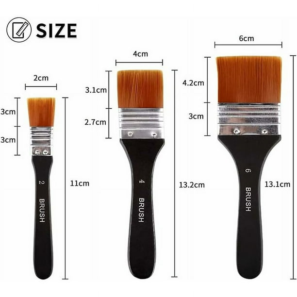 Pinceles De Acrilico Juego De Pinceles Planos Para Pintar 25,4