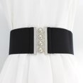 thumbnail image 4 of GILIGEGE Women's Wide Elastic Waist Belt Cinch Belt Trimmer Stretch Waistband Elastic Waistband Closure Embellishment with Wide Elastic Waist and Accessory Black One Size, 4 of 7