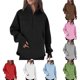 thumbnail image 1 of Blazers para mujer,Sudadera holgada con capucha para mujer, con solapa y cremallera, manga larga con abertura para el pulgar, mezcla de poliéster, ropa informal, sopatenor, 1 of 9