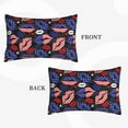 thumbnail image 2 of Uemuo American With Lips Print Throw Pillow Case – Cozy & Soft Cushion Cover, Hypoallergenic Pillow Case for Sleeping, Perfect for Women with Envelope Closure-14"x20", 2 of 6