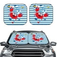 thumbnail image 2 of Balery 2 Piece Red Funny Crab on Blue Stripe Car Windshield Sun Shade|Foldable Front Windshield Shade for Car Front Window for Most Sedans SUV Truck-Small, 2 of 7