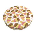 thumbnail image 2 of Lsque Cute Ice Cream Round Bar chair cushion covers Velvet Fabric Premium Comfort Protects from Scratches and Stains for 14-17 Inch Chair- 14 inch, 2 of 7