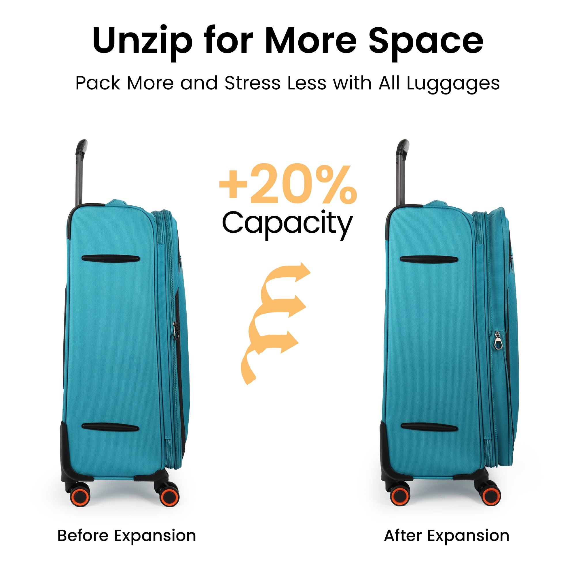 New York Xpress 32" Softside Large Checked Luggage, Expandable Suitcase with Spinner Wheels, TSA-Approved, Sky Blue , WD8818