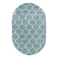 thumbnail image 2 of Unique Loom Trellis Shag Collection Area Rug - Ruby (4' x 6' Oval Light Blue/Ivory), 2 of 10