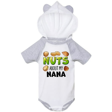 

Inktastic Nuts About My Nana Peanut Almond Pistachio Gift Baby Boy or Baby Girl Bodysuit