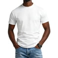 thumbnail image 2 of LTTVQM Mens 2026 T Shirt Basic Classic Everyday Shirt Comfortable Tee Crew Neck Short Sleeve Cotton Blended White L, 2 of 4