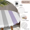 thumbnail image 5 of Purple Grey Stripe Round Fitted Tablecloth with Elastic Edge, Waterproof Table Cloth Table Cover for 45"-54" Tables, Modern Farmhouse Vertical Striped Tablecloths for Dining Picnic Indoor Outdoor, 5 of 9