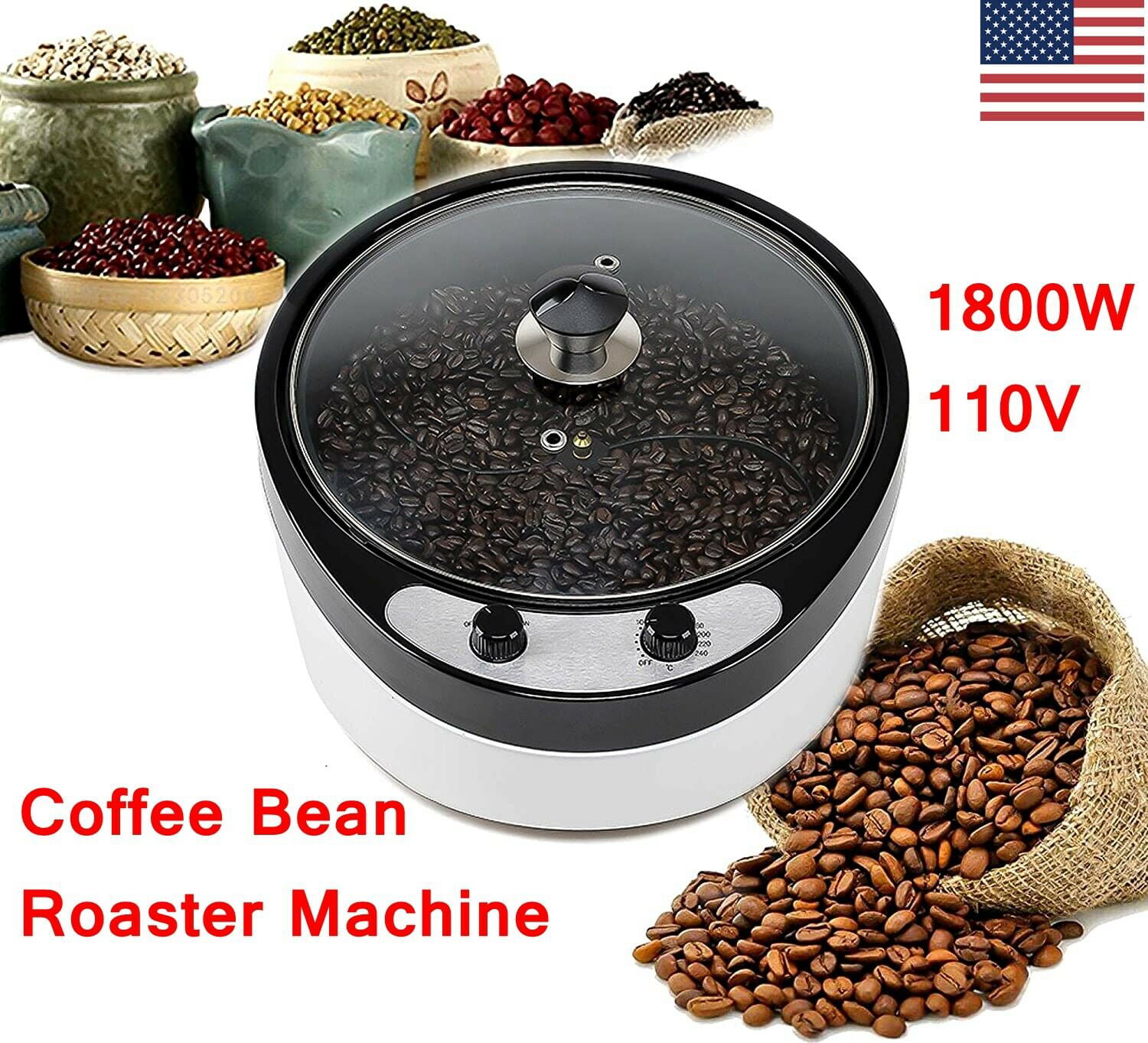 VEVOR Electric Coffee Beans Roaster Household Coffee Roasting Machine 800G 1200W 