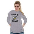 thumbnail image 3 of Save Bees Essential Workers Earth Day Plus Size Long Sleeve Graphic Tee Shirt Brisco Brands 3X, 3 of 5