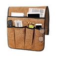 thumbnail image 2 of Sofá de material cuero antideslizante Sofá Soporte de telemando Silla Reposabrazos Caddy Bolsillo Organizador Bolsa de almacenamiento para teléfono café Yotijar Organizador de almacenamiento del reposabrazos del sofá, 2 of 7