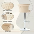 thumbnail image 4 of Nmkwnr Pack of 2 Adjustable Swivel Bar Stool with Metal Legs, Velvet Counter Height Barstools for Kitchen, Dining Room, Bar, Beige, 4 of 7