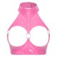 thumbnail image 3 of Lencería sexy para mujer, sujetador abierto con aros, top corto, lencería exótica, remaches, aro de sujeción, escote halter, pecho abierto, sujetadores de charol, 3 of 5
