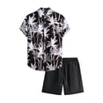 thumbnail image 3 of JAJAHO Mens Hawaii Lightweight Casual 2 Piece Outfits Short Sleeve Button Down Collared Shirt And Shorts Set Summer Beach Vacation Comfortable Outfit, 3 of 8