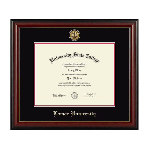 Framerly - Lamar Diploma Frame with Black and Red Mat