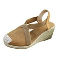 thumbnail image 4 of Dakaela Womens Wedge Sandals Espadrilles Closed Toe Platform Shoes Summer Casual Sandal Size 7-10, 4 of 5