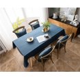 thumbnail image 1 of Rectangular Tablecloths 130*200cm,Tableclothes for Table Blue Solid Color with Embroidered Edge Polyester Indoor Outdoor Table Cloth, 1 of 5