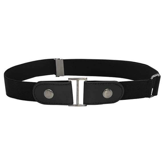 IQOGKRN Women's Invisible Elastic Waist Belt Adjustable Buckle-Free Stretch Sash for Jeans Dresses Pants Black One Size