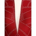 thumbnail image 6 of Yartina Women's Figure Ice Skating Dress Long Sleeve Shiny Rhinestones Sheer Mesh Ballet Dance Burgundy S, 6 of 7