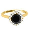 thumbnail image 2 of Aonejewelry 0.75 Ctw. Glitzy Halo Black Diamond Wedding Engagement Ring In 14K Yellow Gold, 2 of 4