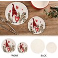 thumbnail image 4 of GZHJMY Cute Valentine's Day Gnome Elf Trivet Pot Holder, Round Woven Potholders Set 2PCS-Braided - Coasters - Table Mats 85 for Kitchen Pans Bowl Teapot, 4 of 7