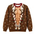 thumbnail image 6 of Kcolen Mens Funny Hairy Chest Christmas Sweater,Fall Winter Loose Fit Novelty Pullover Sweatshirt for Outdoor Christmas Holiday Party Casual Wear, 6 of 7