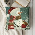 thumbnail image 4 of SHANXI Christmas Decorative Pillowcase - Reindeer, Santa Claus, Snowman and Xmas Tree Design for Sofa and Couch, Winter Holiday Home Decor 22x22in, 4 of 6