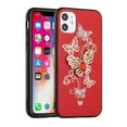 thumbnail image 4 of For Apple iPhone 16 Pro Max (6.9") Diamonds 3D Butterfly Bling Sparkly Glitter Ornaments Engraving Hybrid Metal Fashion Cover ,Xpm Phone Case [ Red Garden Butterflies ], 4 of 9