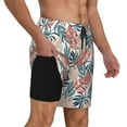 thumbnail image 2 of Balery Tropical Leaves Mens Swim Trunks Swim Shorts for Men Quick Dry Inseam Beach Shorts with Compression Liner Pocket-Small, 2 of 9