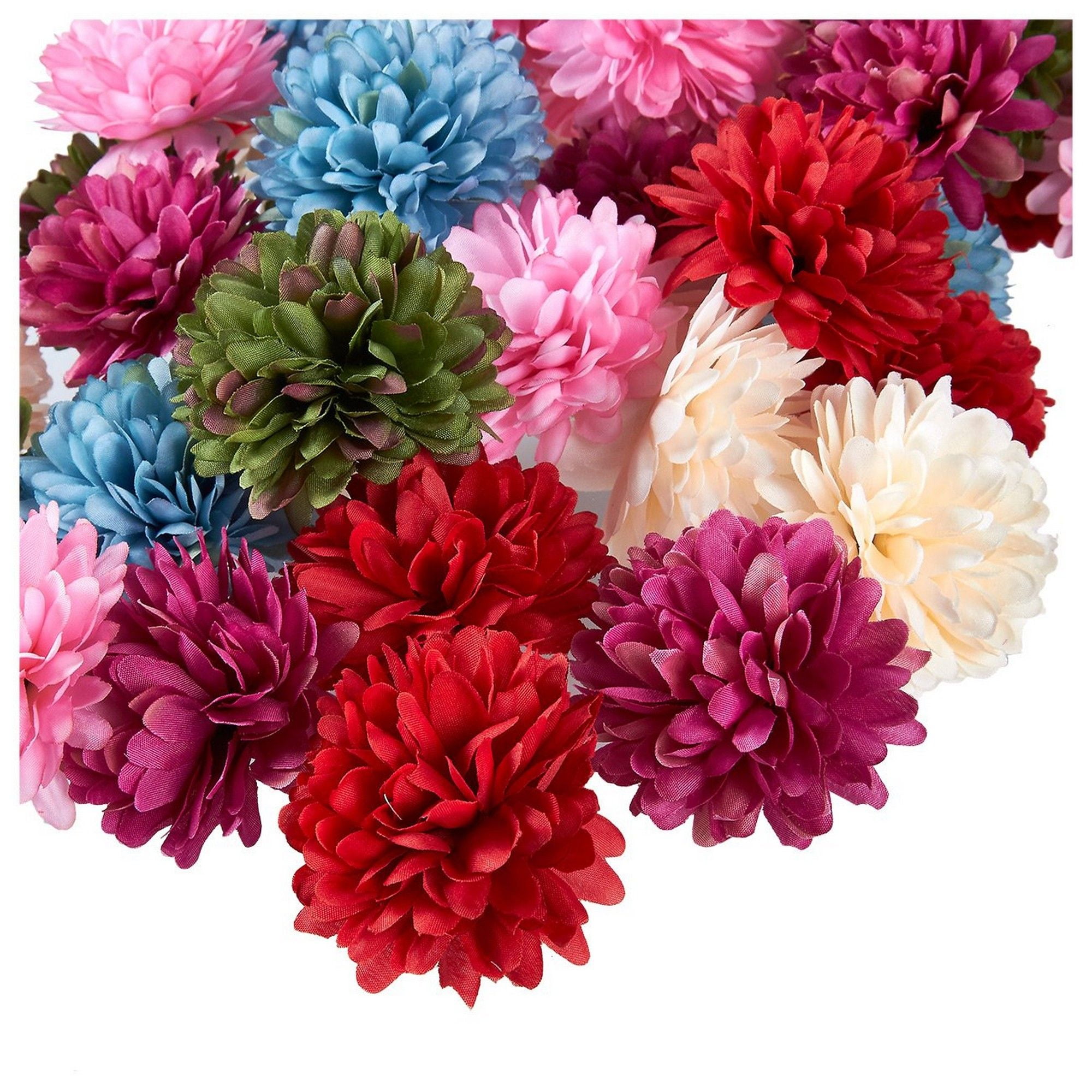 Artificial Flower Heads 60Pack Fake Chrysanthemums Wedding