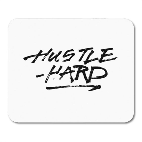 SIDONKU Hustle Hard Ink Hand Lettering Modern Brush Phrase Inspiration Mousepad Mouse Pad Mouse Mat 9x10 inch