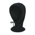 thumbnail image 1 of Foulard Noire Tricotée à Capuche, Bonnet d'Hiver Chaud pour Femmes, 1 of 3