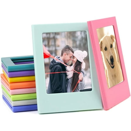 10 Pack Mini Magnetic Picture Frame, 3" Refrigerator Magnet Photo Frame for Fujifilm Polaroid Instax Mini, Small Picture Holder for Fridge Table Locker Whiteboard, Multicolor